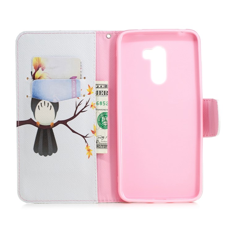 For Xiaomi Pocophone F1 / Poco F1 (India) Patterned Leather Stand Wallet Magnetic Mobile Phone Case Shell - Owl on Branch-8