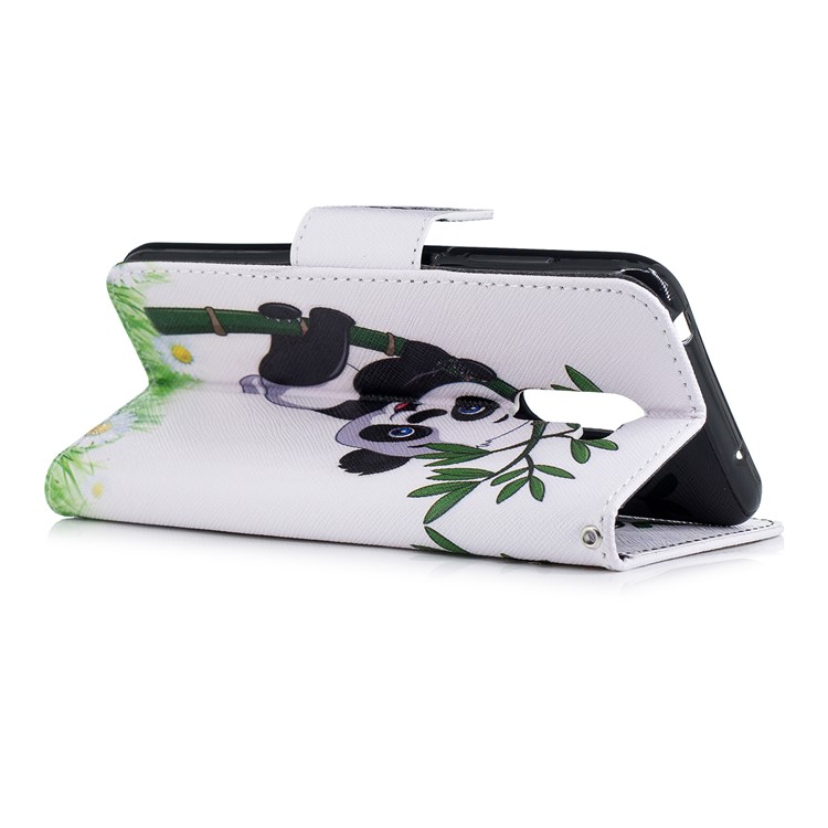 For Xiaomi Pocophone F1 / Poco F1 (India) Patterned PU Leather Stand Wallet Phone Cover - Panda on Bamboo-4