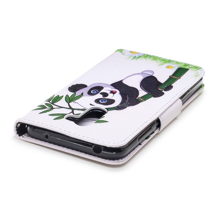 For Xiaomi Pocophone F1 / Poco F1 (India) Patterned PU Leather Stand Wallet Phone Cover - Panda on Bamboo-7