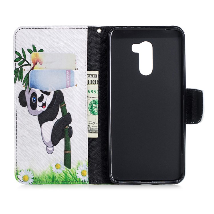 For Xiaomi Pocophone F1 / Poco F1 (India) Patterned PU Leather Stand Wallet Phone Cover - Panda on Bamboo-8