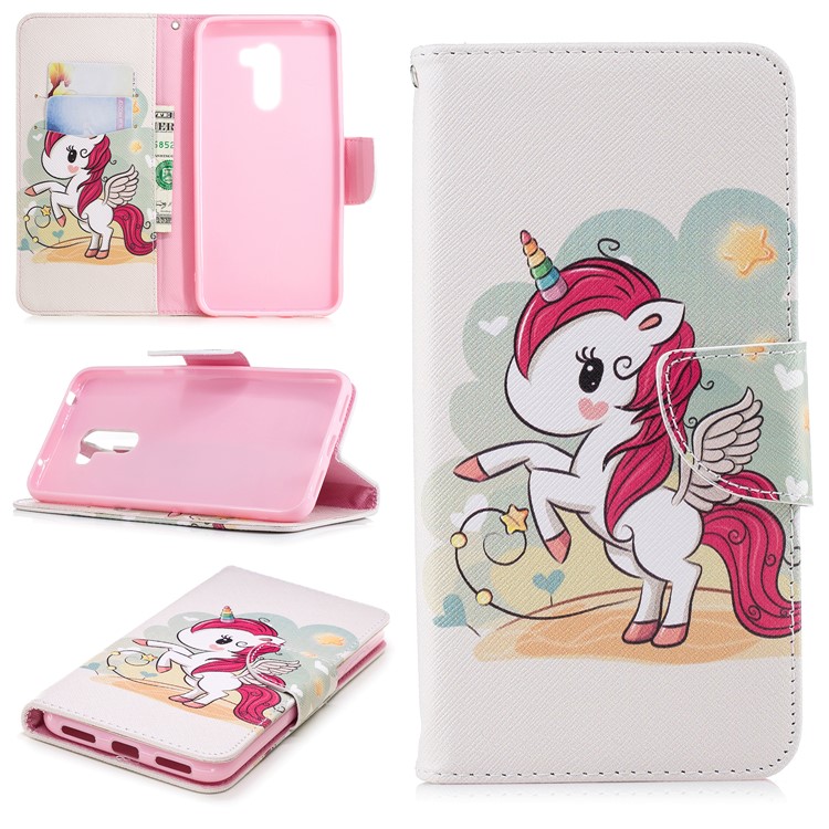 Pattern Printing Leather Wallet Case for Xiaomi Pocophone F1 / Poco F1 in India - Unicorn Pattern-1