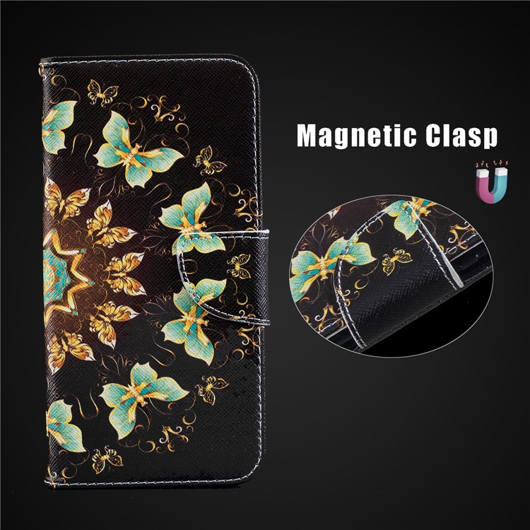 Pattern Printing Leather Wallet Shell for Xiaomi Pocophone F1 / Poco F1 in India - Colorized Butterfly-10