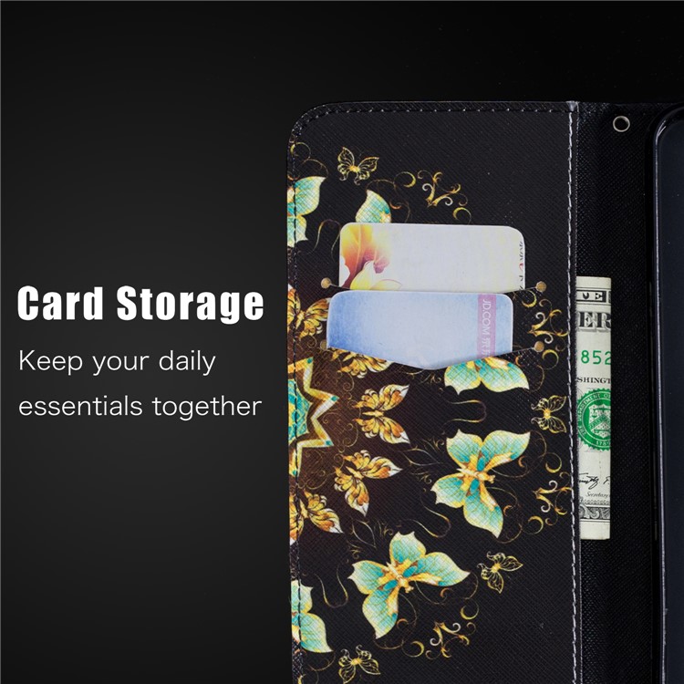 Pattern Printing Leather Wallet Shell for Xiaomi Pocophone F1 / Poco F1 in India - Colorized Butterfly-11