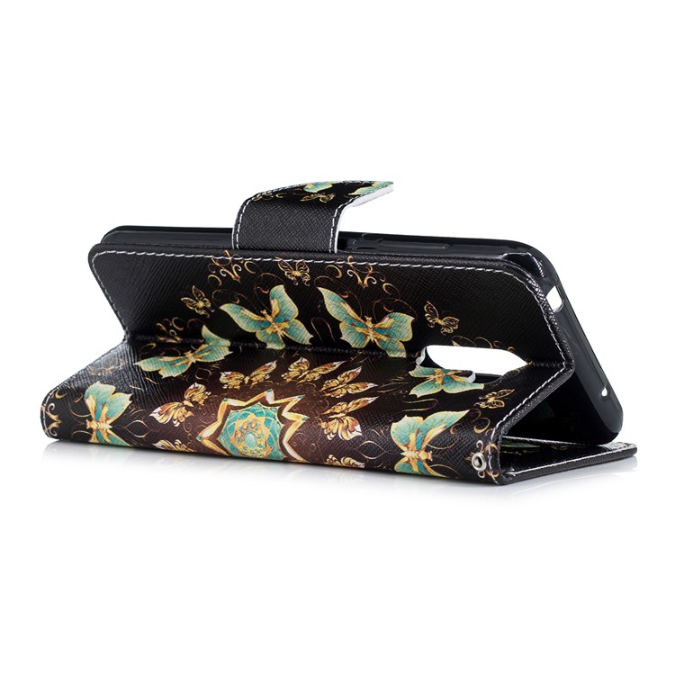 Pattern Printing Leather Wallet Shell for Xiaomi Pocophone F1 / Poco F1 in India - Colorized Butterfly-4