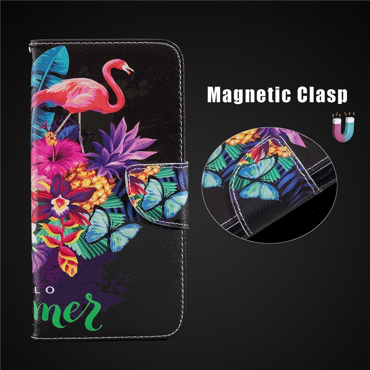 Pattern Printing Stand Leather Wallet Case for Xiaomi Pocophone F1 / Poco F1 in India - Crane and Flowers-10