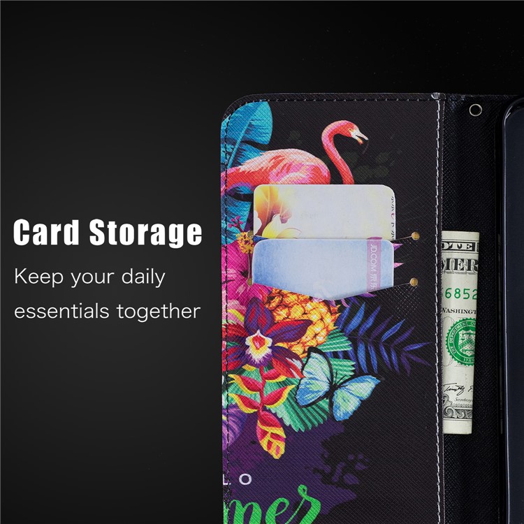 Pattern Printing Stand Leather Wallet Case for Xiaomi Pocophone F1 / Poco F1 in India - Crane and Flowers-11