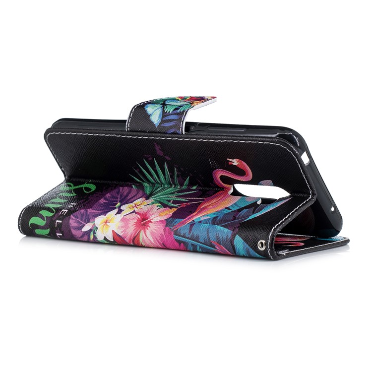 Pattern Printing Stand Leather Wallet Case for Xiaomi Pocophone F1 / Poco F1 in India - Crane and Flowers-4
