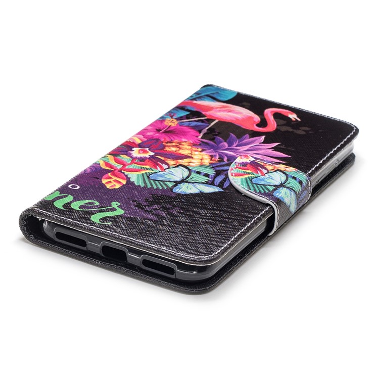 Pattern Printing Stand Leather Wallet Case for Xiaomi Pocophone F1 / Poco F1 in India - Crane and Flowers-6