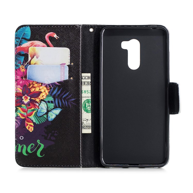 Pattern Printing Stand Leather Wallet Case for Xiaomi Pocophone F1 / Poco F1 in India - Crane and Flowers-8