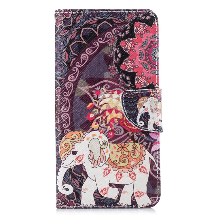 Pattern Printing Magnetic Leather Wallet Case for Xiaomi Pocophone F1 / Poco F1 in India - Flower and Elephant-2