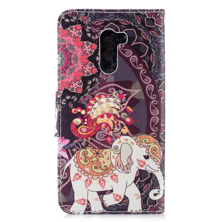 Pattern Printing Magnetic Leather Wallet Case for Xiaomi Pocophone F1 / Poco F1 in India - Flower and Elephant-3