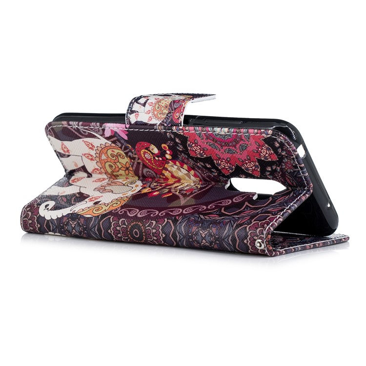 Pattern Printing Magnetic Leather Wallet Case for Xiaomi Pocophone F1 / Poco F1 in India - Flower and Elephant-4