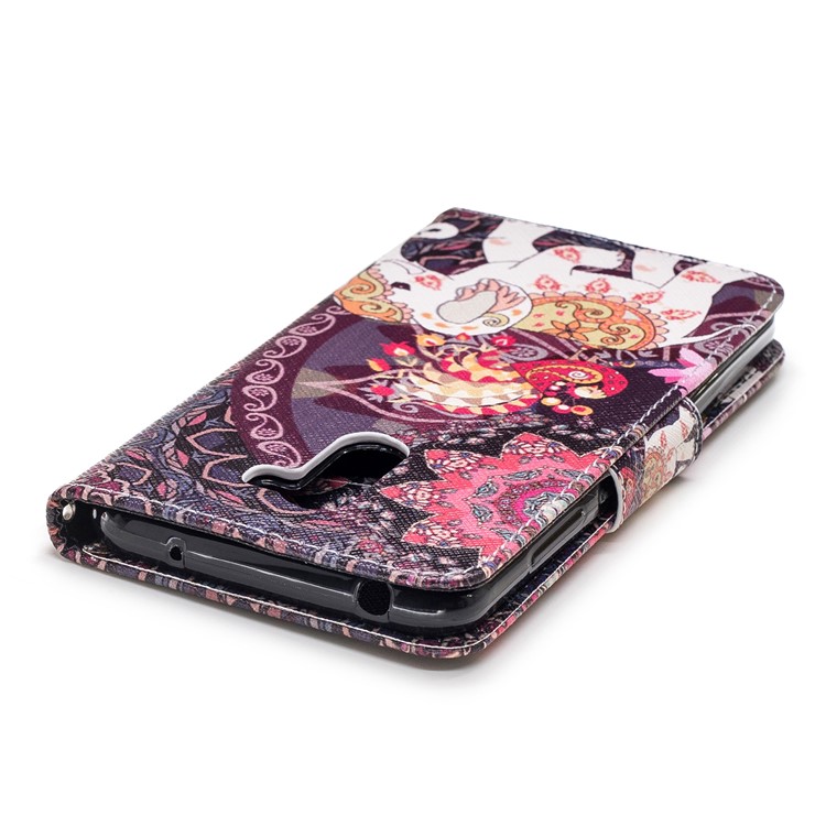 Pattern Printing Magnetic Leather Wallet Case for Xiaomi Pocophone F1 / Poco F1 in India - Flower and Elephant-7