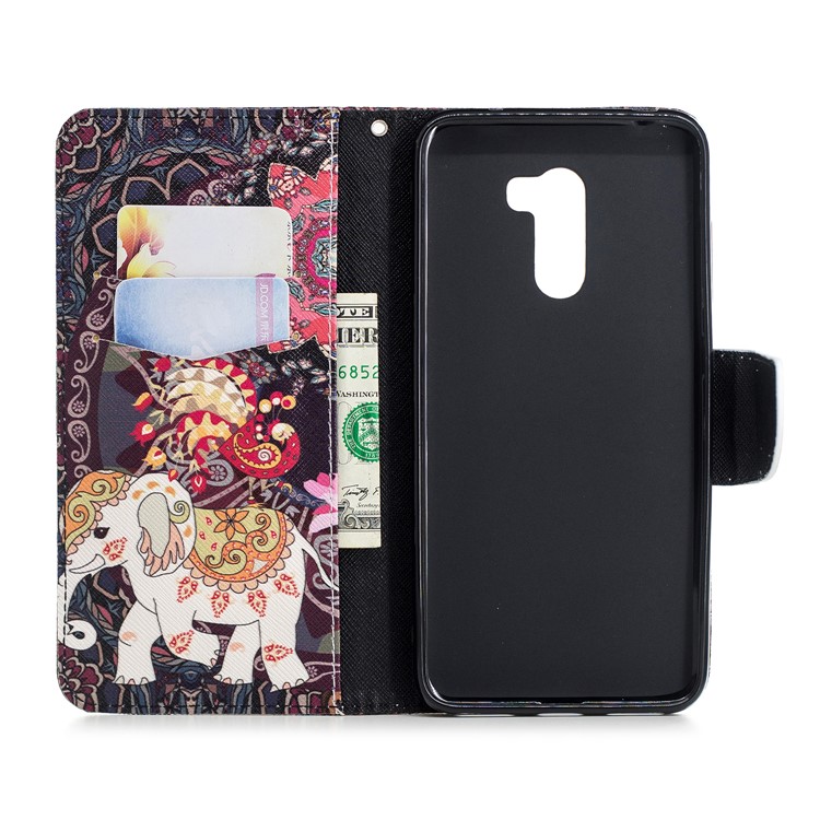 Pattern Printing Magnetic Leather Wallet Case for Xiaomi Pocophone F1 / Poco F1 in India - Flower and Elephant-8