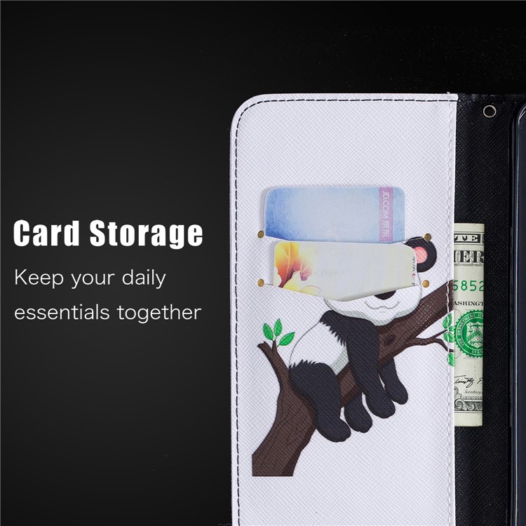 Pattern Printing Wallet Leather Stand Cover for Xiaomi Pocophone F1 / Poco F1 in India - Panda Climbing Tree-11