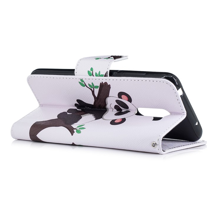 Pattern Printing Wallet Leather Stand Cover for Xiaomi Pocophone F1 / Poco F1 in India - Panda Climbing Tree-4