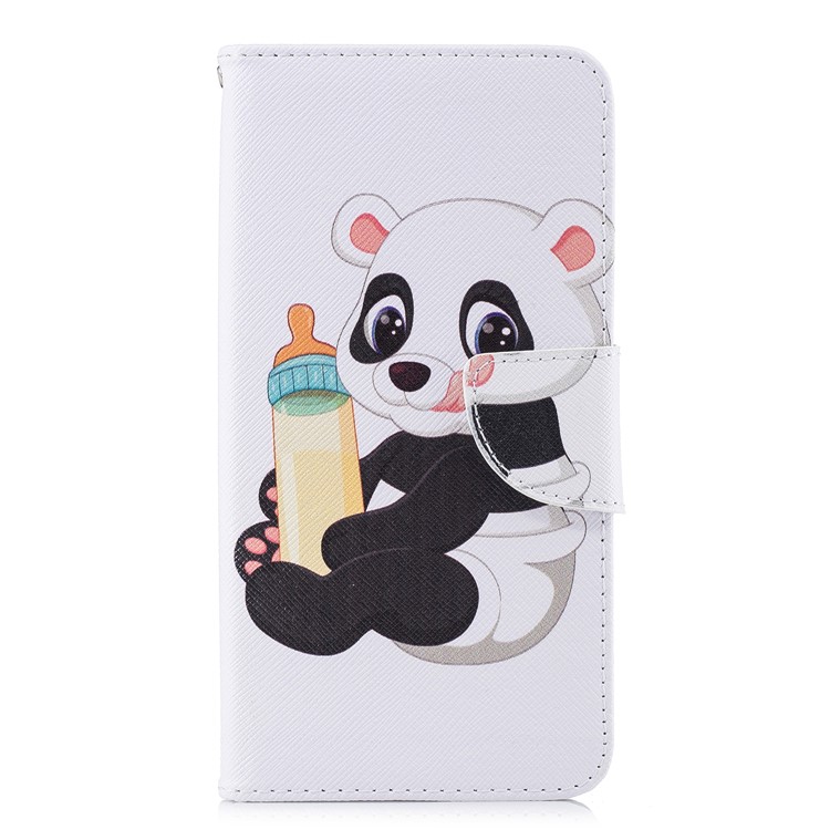 Pattern Printing Magnetic Leather Stand Case for Xiaomi Pocophone F1 / Poco F1 in India - Panda Holding a Bottle-2