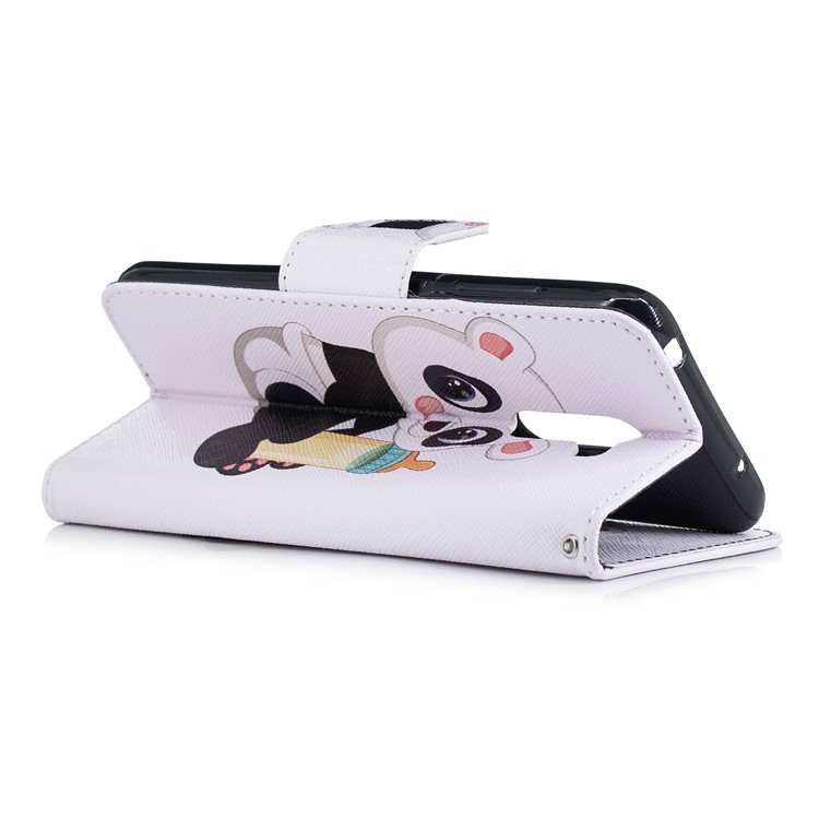 Pattern Printing Magnetic Leather Stand Case for Xiaomi Pocophone F1 / Poco F1 in India - Panda Holding a Bottle-4