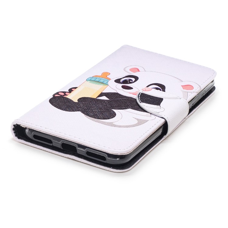 Pattern Printing Magnetic Leather Stand Case for Xiaomi Pocophone F1 / Poco F1 in India - Panda Holding a Bottle-6