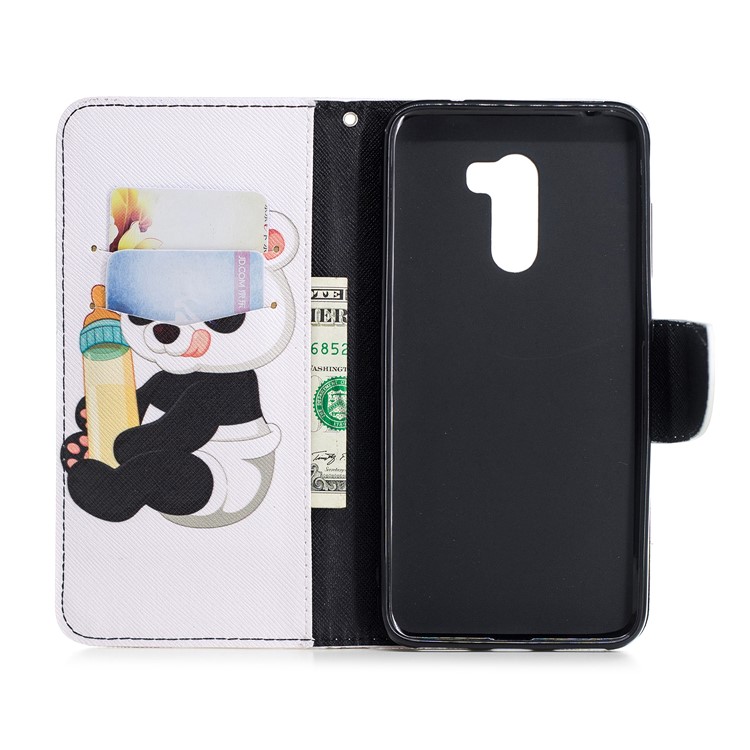 Pattern Printing Magnetic Leather Stand Case for Xiaomi Pocophone F1 / Poco F1 in India - Panda Holding a Bottle-8