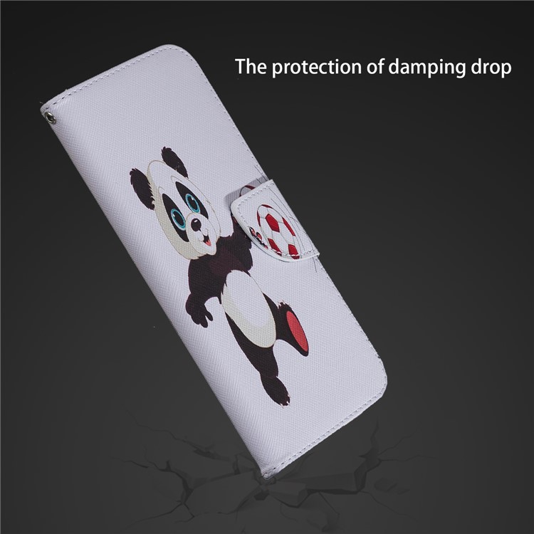 Pattern Printing Magnetic Leather Stand Cover for Xiaomi Pocophone F1 / Poco F1 in India - Panda Playing Football-12