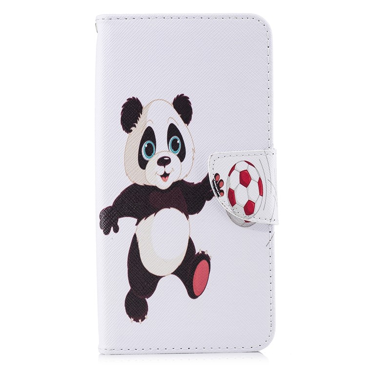 Pattern Printing Magnetic Leather Stand Cover for Xiaomi Pocophone F1 / Poco F1 in India - Panda Playing Football-2