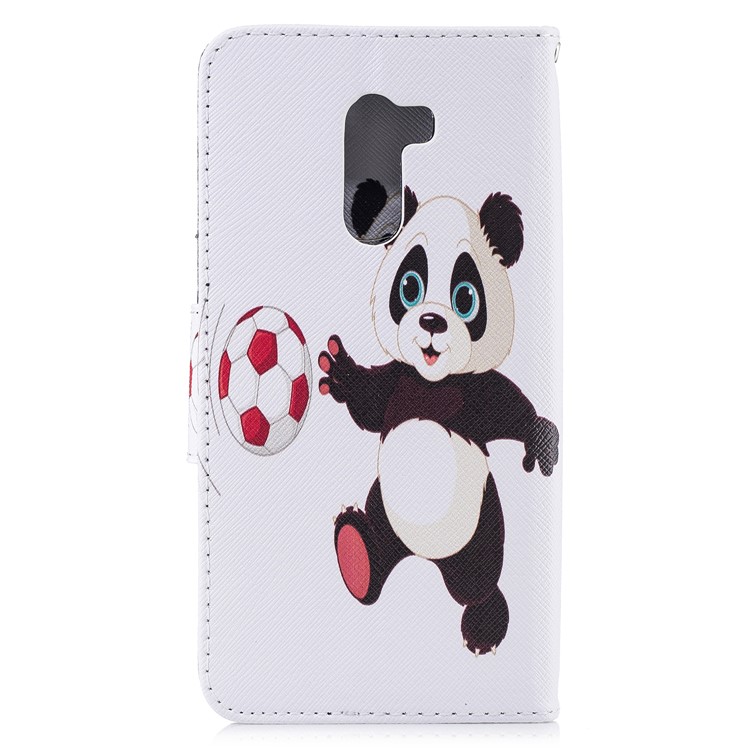 Pattern Printing Magnetic Leather Stand Cover for Xiaomi Pocophone F1 / Poco F1 in India - Panda Playing Football-3