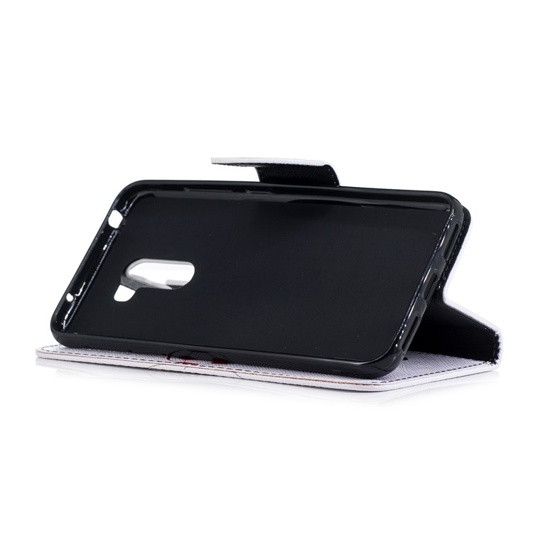 Pattern Printing Magnetic Leather Stand Cover for Xiaomi Pocophone F1 / Poco F1 in India - Panda Playing Football-5