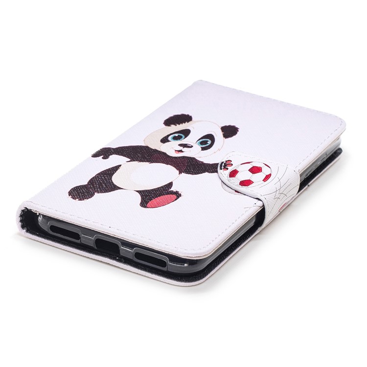 Pattern Printing Magnetic Leather Stand Cover for Xiaomi Pocophone F1 / Poco F1 in India - Panda Playing Football-6