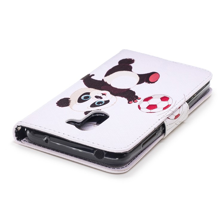 Pattern Printing Magnetic Leather Stand Cover for Xiaomi Pocophone F1 / Poco F1 in India - Panda Playing Football-7
