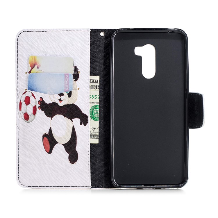 Pattern Printing Magnetic Leather Stand Cover for Xiaomi Pocophone F1 / Poco F1 in India - Panda Playing Football-8
