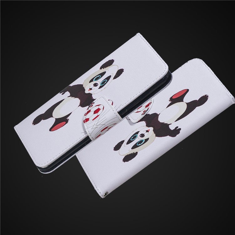 Pattern Printing Magnetic Leather Stand Cover for Xiaomi Pocophone F1 / Poco F1 in India - Panda Playing Football-9