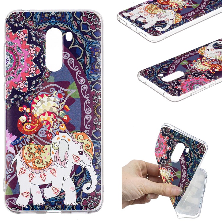 Pattern Printing Soft TPU Shell for Xiaomi Pocophone F1 / Poco F1 (India) - Lovely Elephant-1