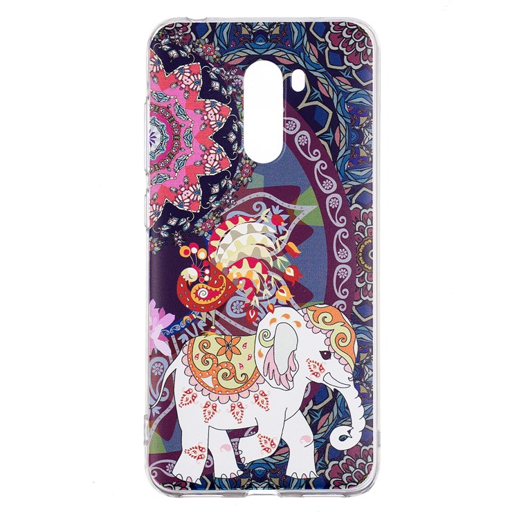 Pattern Printing Soft TPU Shell for Xiaomi Pocophone F1 / Poco F1 (India) - Lovely Elephant-2