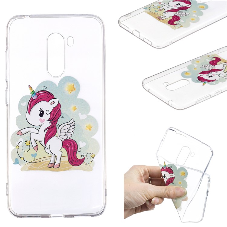 Pattern Printing Soft TPU Casing for Xiaomi Pocophone F1 / Poco F1 (India) - Unicorn-1