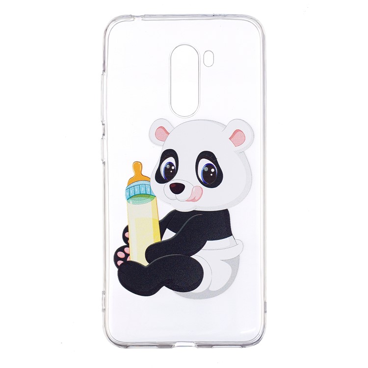 Pattern Printing Soft TPU Mobile Phone Case for Xiaomi Pocophone F1 / Poco F1 (India) - Panda Baby-2