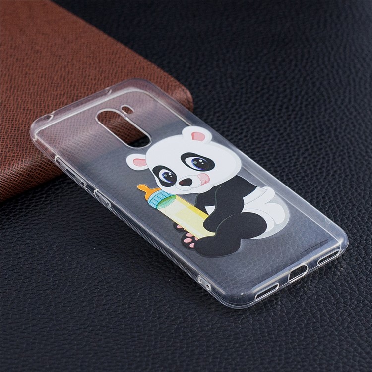 Pattern Printing Soft TPU Mobile Phone Case for Xiaomi Pocophone F1 / Poco F1 (India) - Panda Baby-6