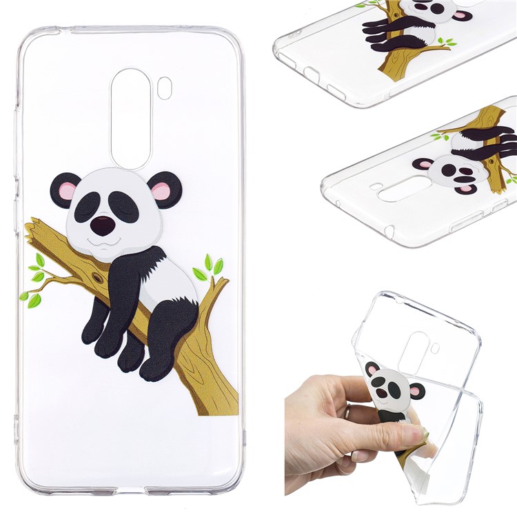 Pattern Printing Soft TPU Cell Phone Case for Xiaomi Pocophone F1 / Poco F1 (India) - Panda on Branch-1