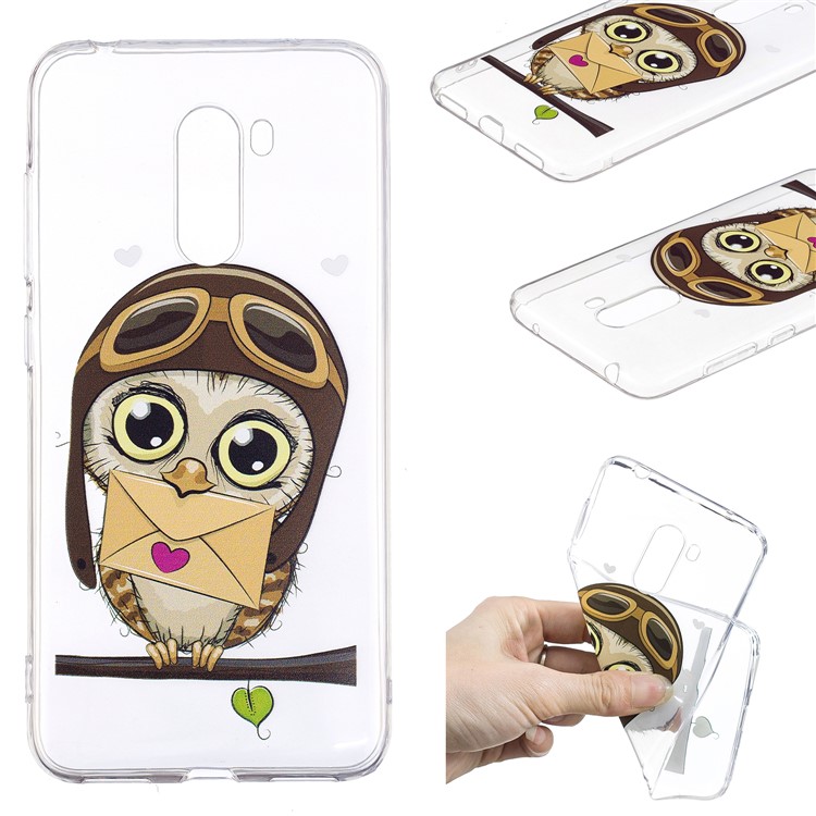 Pattern Printing Soft TPU Back Case for Xiaomi Pocophone F1 / Poco F1 (India) - Cute Owl-1