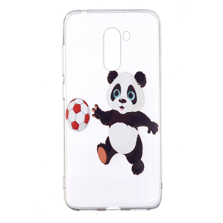 Pattern Printing Soft TPU Back Shell for Xiaomi Pocophone F1 / Poco F1 (India) - Panda Plays Football-2