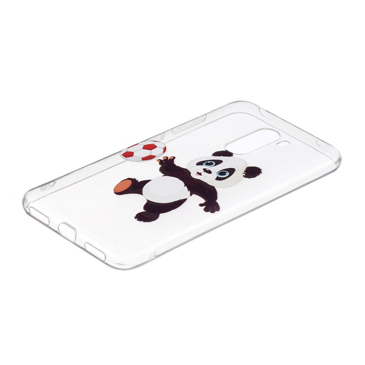 Pattern Printing Soft TPU Back Shell for Xiaomi Pocophone F1 / Poco F1 (India) - Panda Plays Football-3