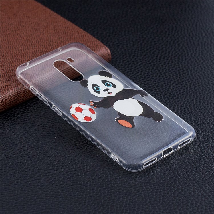 Pattern Printing Soft TPU Back Shell for Xiaomi Pocophone F1 / Poco F1 (India) - Panda Plays Football-6