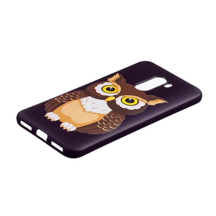 Pattern Printing Embossment Soft TPU Case for Xiaomi Pocophone F1 / Poco F1 (India) - Brown Owl-3