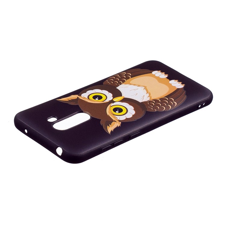Pattern Printing Embossment Soft TPU Case for Xiaomi Pocophone F1 / Poco F1 (India) - Brown Owl-4
