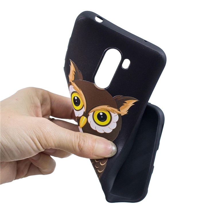 Pattern Printing Embossment Soft TPU Case for Xiaomi Pocophone F1 / Poco F1 (India) - Brown Owl-5