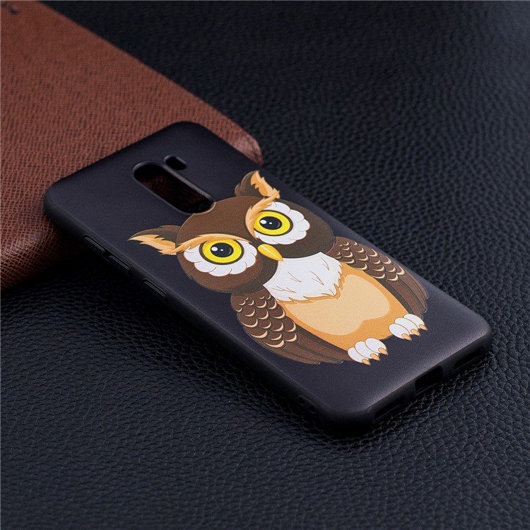 Pattern Printing Embossment Soft TPU Case for Xiaomi Pocophone F1 / Poco F1 (India) - Brown Owl-7