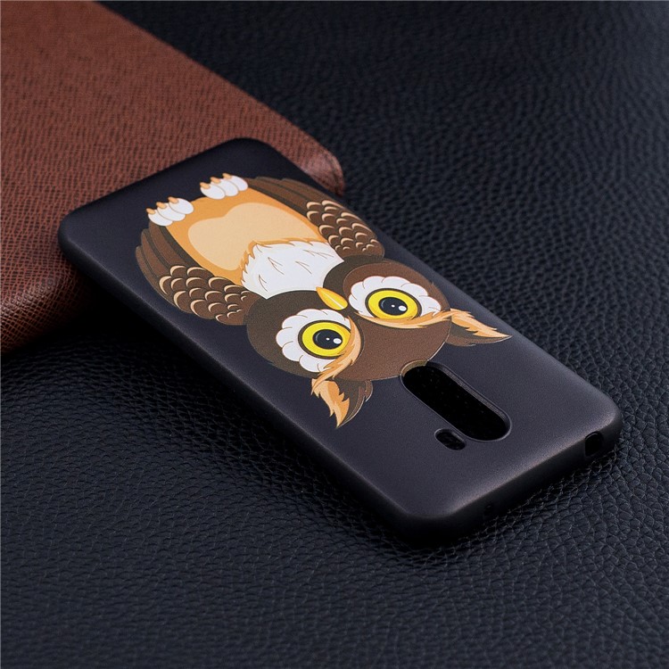 Pattern Printing Embossment Soft TPU Case for Xiaomi Pocophone F1 / Poco F1 (India) - Brown Owl-8
