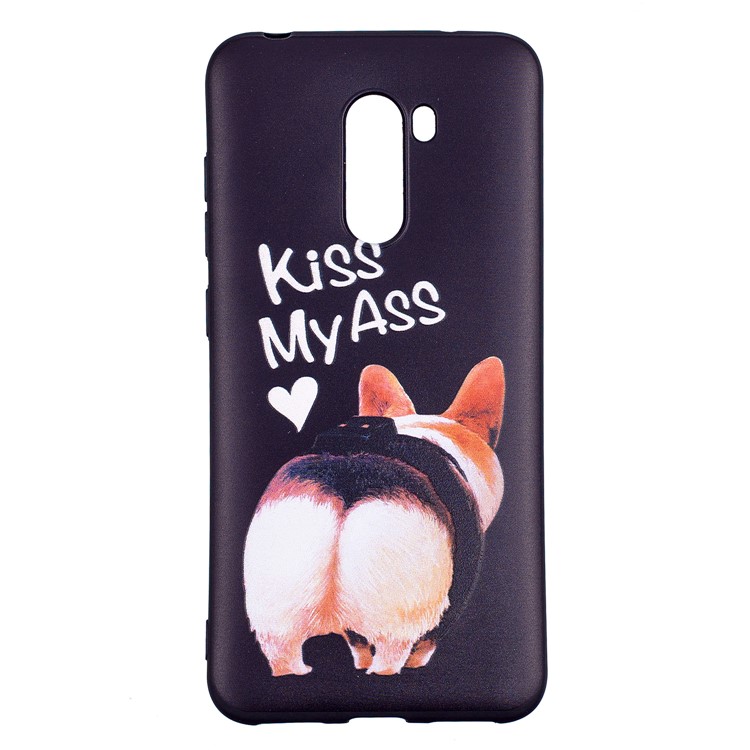 Pattern Printing Embossment Soft TPU Shell for Xiaomi Pocophone F1 / Poco F1 (India) - Kiss My Ass-2