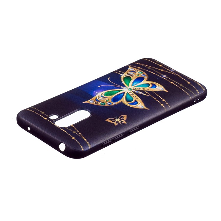 Pattern Printing Embossment Soft TPU Mobile Phone Case for Xiaomi Pocophone F1 / Poco F1 (India) - Colorized Butterfly-4