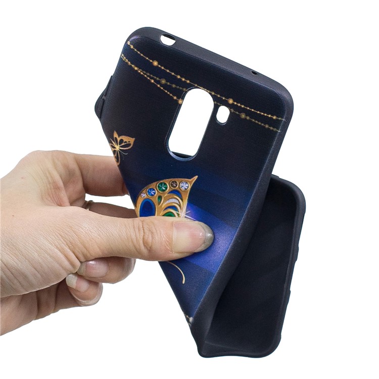 Pattern Printing Embossment Soft TPU Mobile Phone Case for Xiaomi Pocophone F1 / Poco F1 (India) - Colorized Butterfly-5